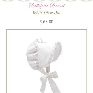 New White Beaufort Bonnet NWT - never worn